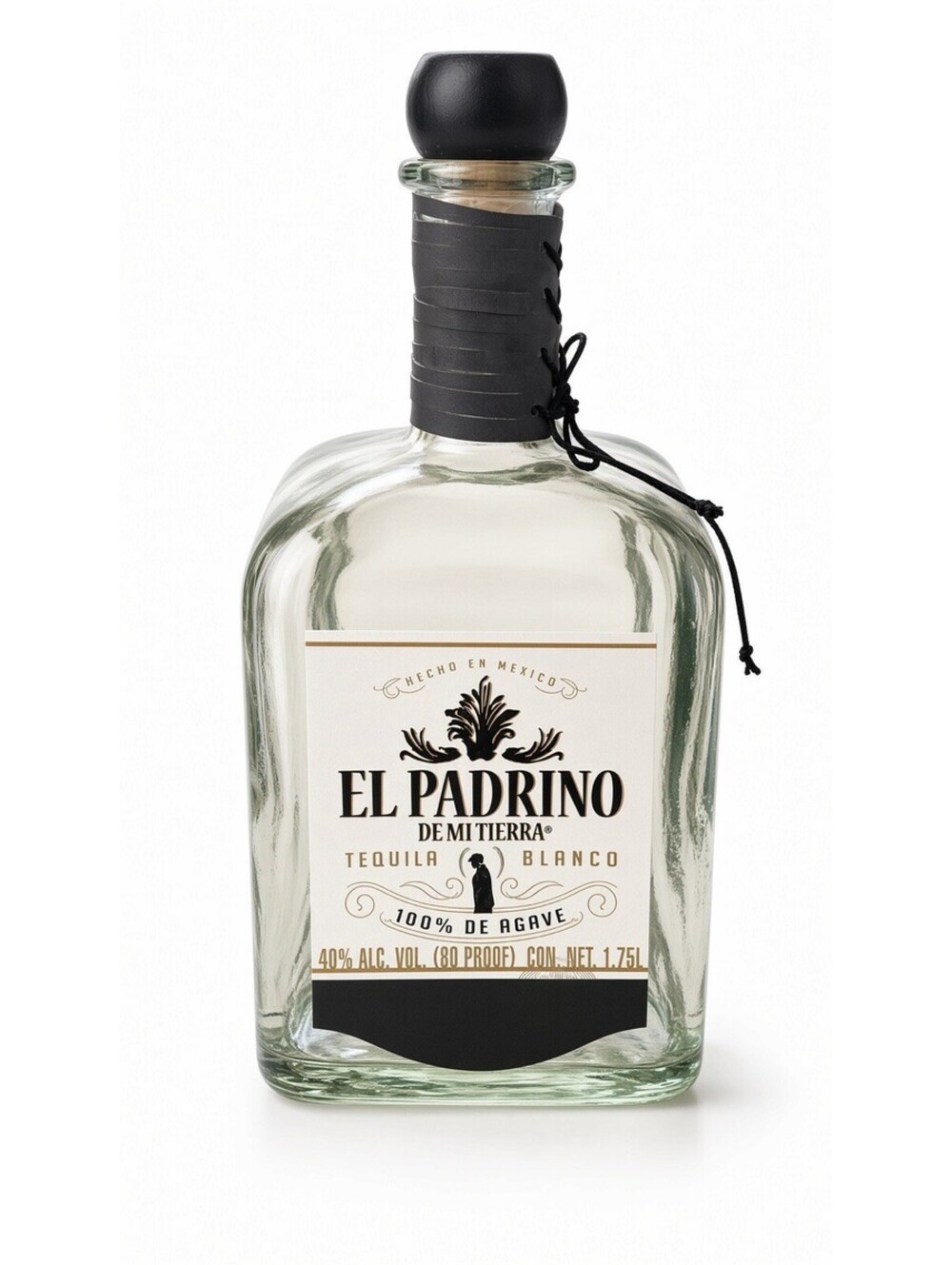 El Padrino De Mi Tierra Tequila Blanco 1.75L Empty Glass Bottle Mexico Decor